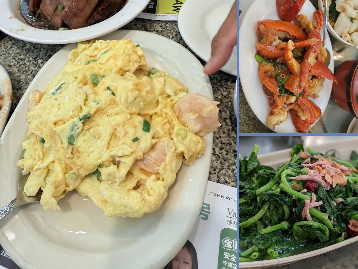 Lunch dishes served for dine-in guests