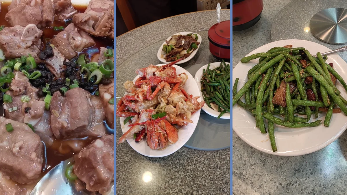 Lunch dishes served for dine-in guests